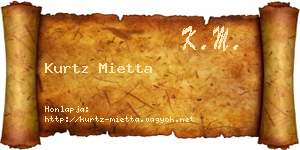 Kurtz Mietta névjegykártya